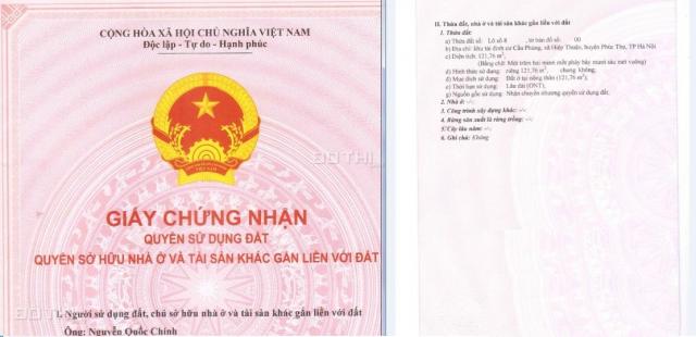 Bán đất sổ đỏ ngoại thành 121.76m2 tại khu cầu Phùng Hà Nội