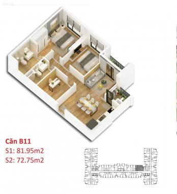 Bán căn hộ chung cư cao cấp Anland Premium (Anland 2), 3 ngủ, 2 vệ sinh, DT: 82m2, giá 2 tỷ 100tr