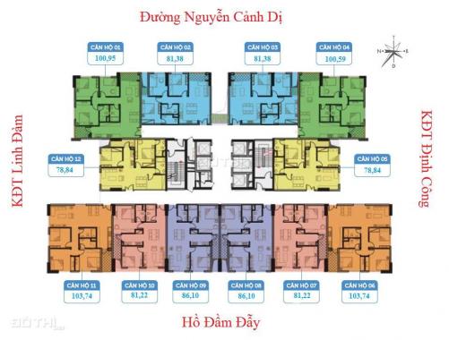 Bán căn hộ chung cư tại dự án Smile Building, Hoàng Mai, Hà Nội diện tích 76.8m2, 24.5 triệu/m2