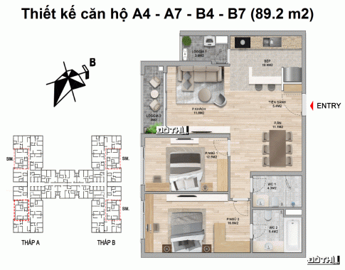 Sở hữu căn hộ 2PN, có nhận thô hoặc full nội thất, CK 6%, quà tặng 300tr, vay LS 0% The Zei Mỹ Đình