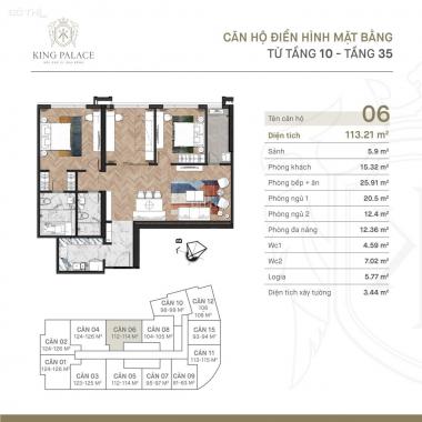 Bán chung cư cao cấp King Palace 108 Nguyễn Trãi, giá gốc chủ đầu tư