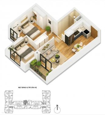 Bán căn hộ ở chung cư Anland Premium, diện tích 54m2, giá 1,5 tỷ, liên hệ 0966113655