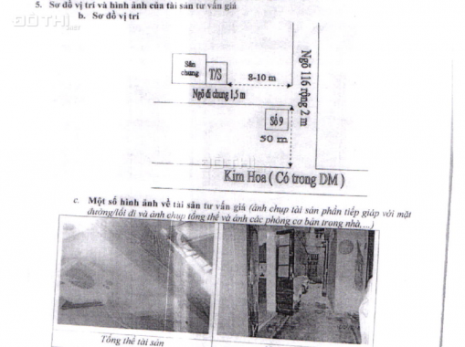 Ngân hàng thanh lý gấp nhà đất ngõ 116, phố Kim Hoa, Đống Đa, Hà Nội