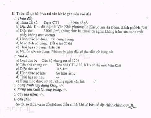 Ngân hàng thanh lý CC CT1 Usilk Văn Khê, Hà Đông, Hà Nội - 115.4m2