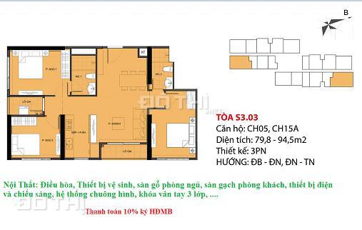 Chính chủ cần bán lại gấp căn 3PN DT 79m SP3 chỉ 3 tỷ