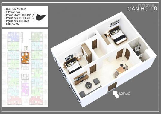 Bán căn hộ chung cư tại dự án chung cư IEC Tứ Hiệp, Thanh Trì, Hà Nội, DT 53m2, giá 16 tr/th