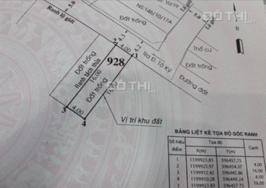 Bán đất 2 sẹc Đông Hưng Thuận 17, Quận 12, 4mx16m, đường 6m, giá 3,6 tỷ
