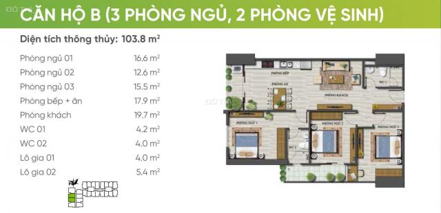 Ecolife Tây Hồ căn 3PN 103.8m2 giá chỉ 3,6 tỷ đã VAT + KPBT, cơ hội trúng ô tô Honda CR-V 1 tỷ