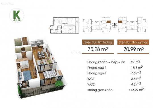 Bán căn 71m2 chung cư Five Star Kim Giang nguyên bản CĐT