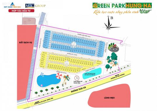 Bán đất nền dự án tại dự án Green Park Hưng Hà, Hưng Hà, Thái Bình, diện tích 100m2, giá 1 tỷ