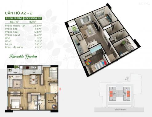 Bán căn hộ giá tốt dự án Riverside Garden số 349 Vũ Tông Phan. Liên hệ: 0904.250.981