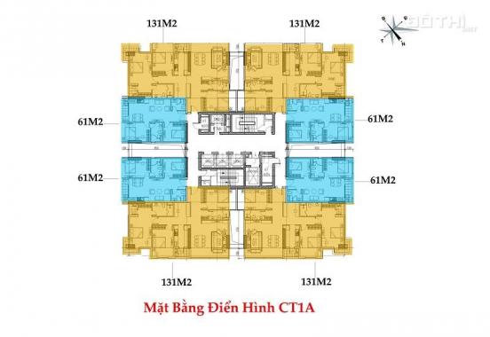 Chính chủ cần bán gấp căn hộ 61m2 - 2PN - 2VS tại CT1A dự án Iris Garden số 30 Trần Hữu Dực