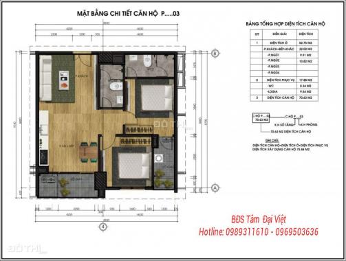 Bán cắt lỗ căn hộ hot nhất dự án CT5 - CT6 Lê Đức Thọ, Mỹ Đình DT 70,63m2, giá chỉ từ 32tr/m2