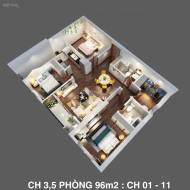 Cần bán căn hộ The Terra An Hưng 94m2, 3pn, 2vs, full nội thất, giá 22,5tr/m2, ban công Đông Nam