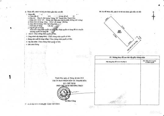 Bán nhà riêng tại đường Hải Thượng Lãn Ông, Xã Quảng Thắng, Thanh Hóa, Thanh Hóa, DT 103m2