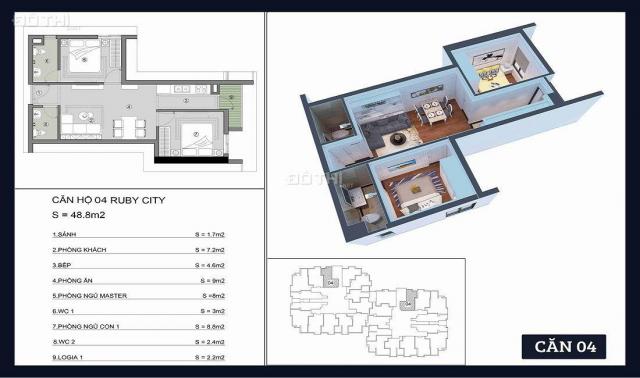 Ruby City CT3 Phúc Lợi, Long Biên: Chỉ 950tr/2PN - nhận nhà ở ngay - full NT có điều hòa - CK 8%