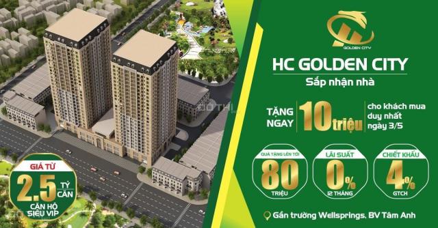 Chỉ 2,5 tỷ sở hữu căn hộ cao cấp HC Golden City 319 Bồ Đề, full nội thất hỗ trợ vay 0%