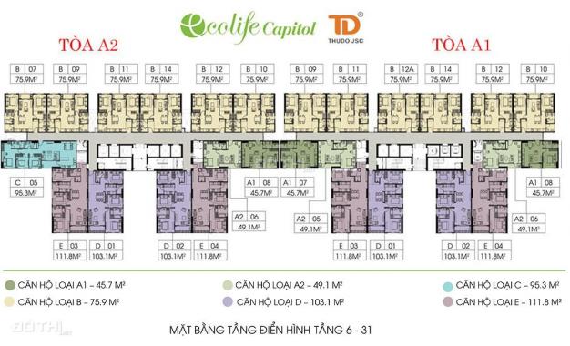 Chính chủ cần bán gấp CH Ecolife Tố Hữu 75m2, 2PN 2VS giá cắt lỗ cho khách thiện chí, 0916295444