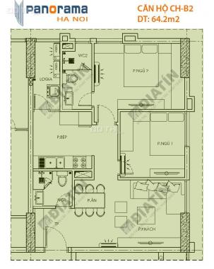 Bán căn 2 phòng ngủ, 64m2 tòa CT1B chung cư Panorama Hoàng Mai