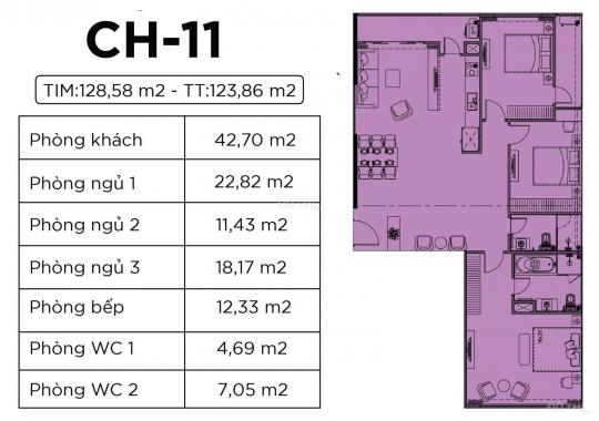 Duy nhất căn 3PN 119.2m2, 3.4 tỷ CC Harmony Square - Nhân Chính, CK 3%, LS 0% 12th trực tiếp CĐT