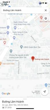Bán đất HXH 6m đường Lâm Hoành, Phường An Lạc, Bình Tân, diện tích 8 x 16m, 128m2, giá 7.6 tỷ