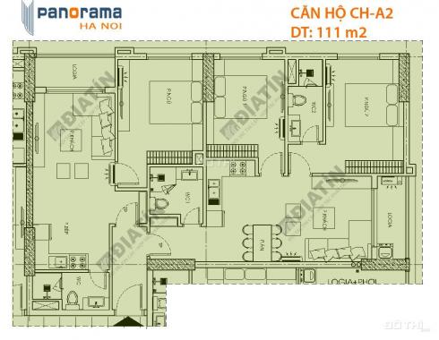 Căn 3 phòng ngủ kép (dual key) tòa CT1B chung cư Panorama Hoàng Mai