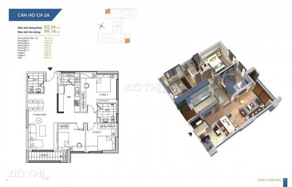 Bán căn hộ 3 Ngủ diện tích 93 m2, giá 2.28 tỷ ở ngay tại chung cư Homeland Long Biên,LH:0911339191