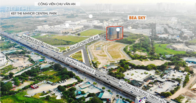 Chung cư Bea Sky - Hoàng Mai: View công viên Chu Văn An 100ha. CK 3%, tặng xe Mercedes C200