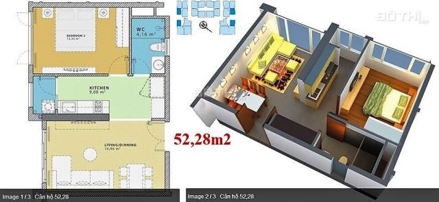 Bán căn  1PN (52m2-sổ hồng vinh viễn)  Chung cư Thủy Lợi 4, 205 Nguyễn Xí, Bình Thạnh