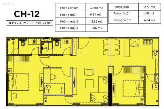 3.4 tỷ sở hữu căn hộ 3PN tại Harmony Square CK 3% hoặc vay LS 0%, full nội thất ngoại