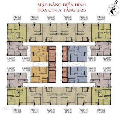 Bán CH 3PN - 70m2 còn lại duy nhất Hateco Xuân Phương, full nội thất. LH 0972517565