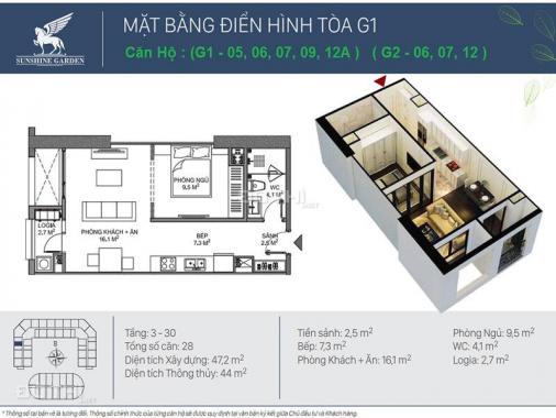 Bán gấp căn 1 PN tại dự án Sunshine Garden liền kề Times City rẻ nhất thị trường. LH 0354428482