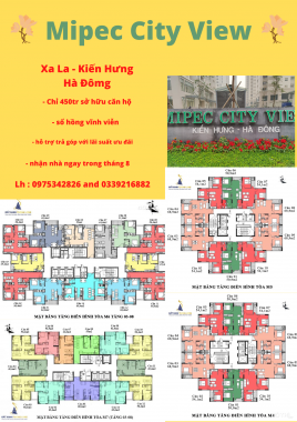 Chỉ 460tr sở hữu căn hộ tại Mipec City View Kiến Hưng - Hà Đông. LH: 0975342826