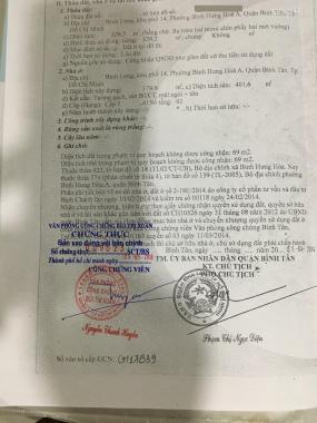 Chính chủ gửi bán gấp nhà mặt tiền Bình Long, 8x43m, giá 30 tỷ, Q. Bình Tân