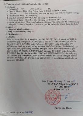 Cần bán đất hẻm 175, P. Tăng Nhơn Phú A, Q. 9