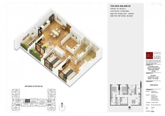 Bán căn A09 tầng 16 chung cư Anland Premium chuẩn bị bàn giao, giá 1,91 tỷ bao phí, LH 0911113655