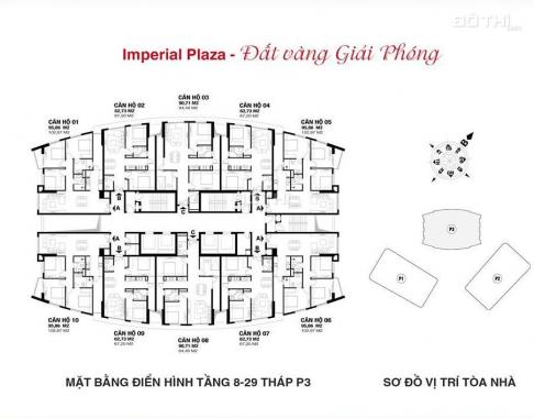 Bán CC đẹp như mơ P3 - 1504 - Imperial 360 Giải Phóng - 63,8m2 - Thông thủy - 2 tỷ