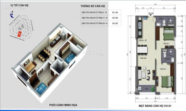 Chính chủ cần bán căn hộ chung cư 65,5m2 tòa B Vinaconex 2, full nội thất