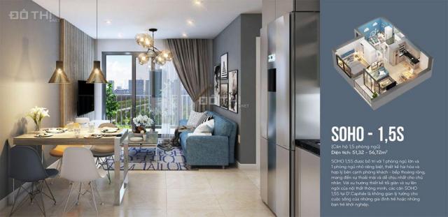 Bán căn studio C515 tầng cao Vinhomes D'Capitale, diện tích 37m2 có ĐH tủ bếp, LH 09458977226