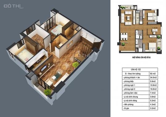 Bán căn hộ chung cư tại dự án CT36 - Dream Home, Hoàng Mai, Hà Nội diện tích 92m2, giá 2 tỷ