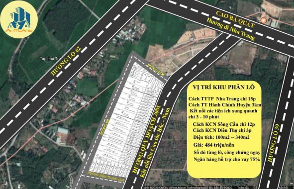Bán đất tại xã Diên Hòa, Diên Khánh, Khánh Hòa, đường 10m, diện tích 110m2, giá 4,4 triệu/m2
