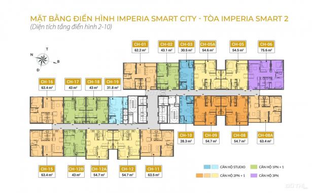 Bán căn hộ studio vị trí đẹp nhất Vinhomes Smart City giá 1,1 tỷ, HTLS 0% 24 tháng, CK 10%