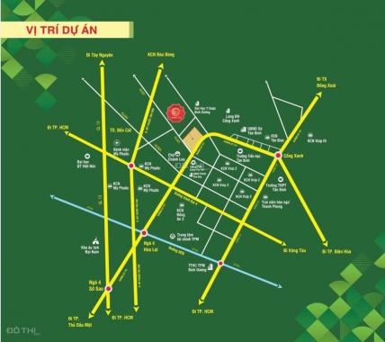 Bán đất MT Quốc Lộ 14 phường Chánh Phú Hòa, Bến Cát, KĐT Phương Toàn Phát Golden City chỉ 620tr SHR