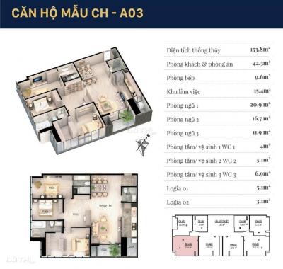 Bán căn góc tầng 11 diện tích 153,8m2 chung cư Grandeur Palace 138B Giảng Võ