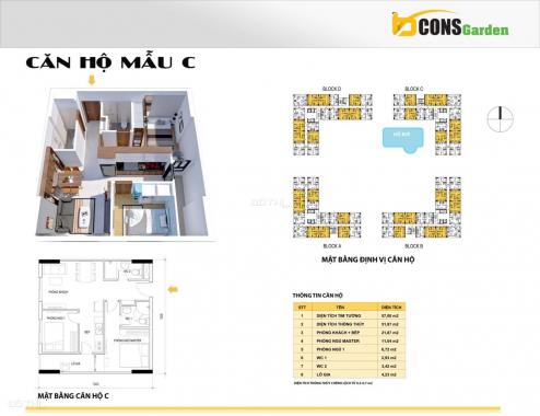 2PN, 2WC Bcons Garden tầng 16, trả trước chỉ 380 tr, đầu năm 2022 nhận nhà