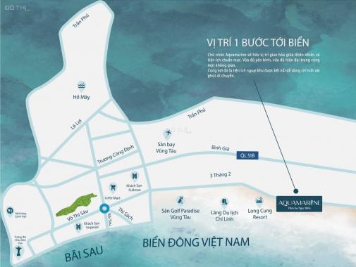 Chính chủ bán căn hộ cao cấp dự án Aria Vũng Tàu, view biển 91m2/2PN, trả góp 15 đợt