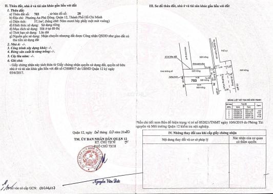 Bán đất sổ hồng riêng đường Vườn Lài, An Phú Đông, Q. 12 DT 57,1 m2, giá 3.3 tỷ