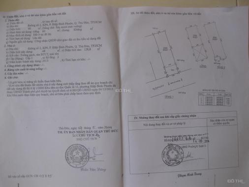 Bán gấp nhà đường Số 2, P. Hiệp Bình Phước, Q. Thủ Đức, SHR, DT 60m2, TT 1tỷ4, LH 0399482580