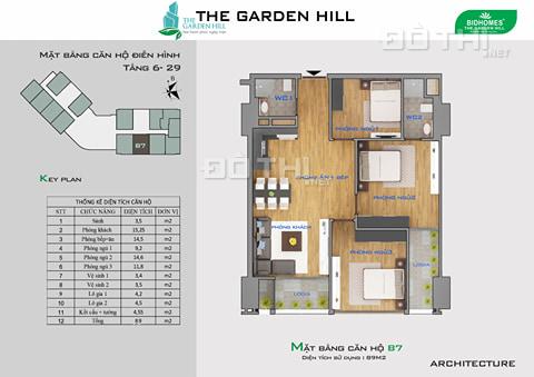 Bán ngoại giao cuối cùng chung cư The Garden Hill căn 89.1m2, 3PN - giá 2,25 tỷ vào tên sổ đỏ