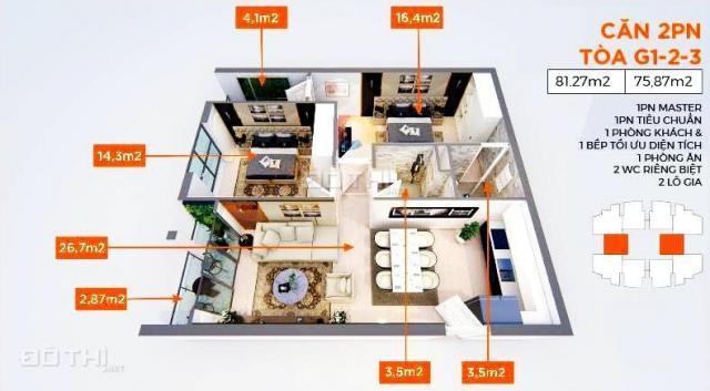 Cần bán căn hộ 2 phòng ngủ tại Long Biên. Quà tặng lên đến 148 triệu